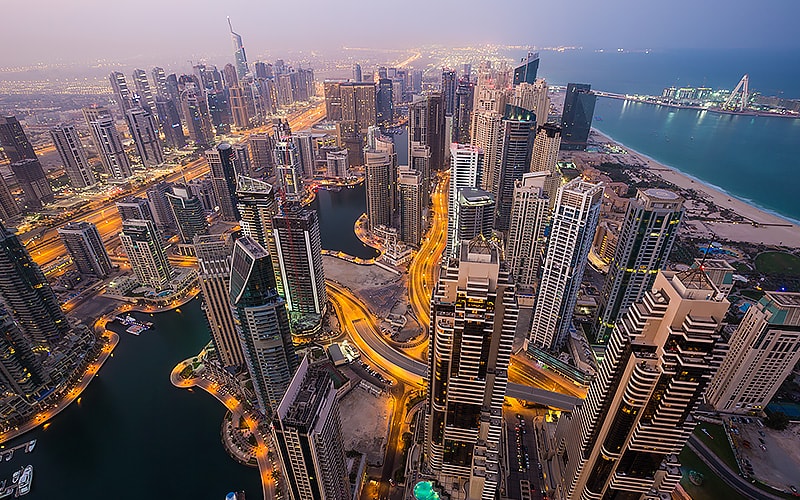 Dubai Skyline as Dusk